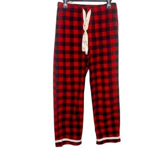 CUDDL DUDS Pant Checkered Red Black lounge Ribbon Drawstring Size S